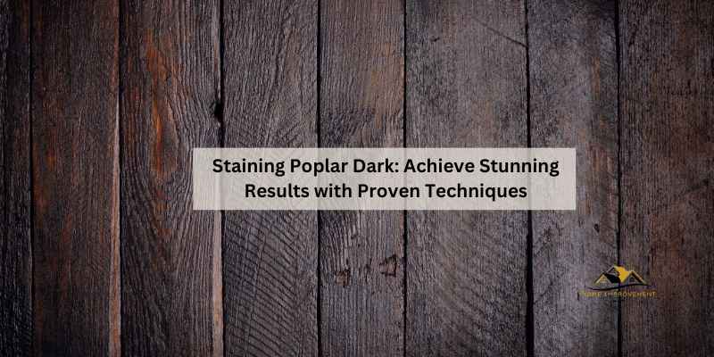 Staining Poplar Dark