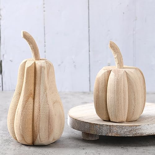 Carved Wooden Pumpkins for Sale