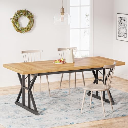 Dining Table Wood Top Metal Legs