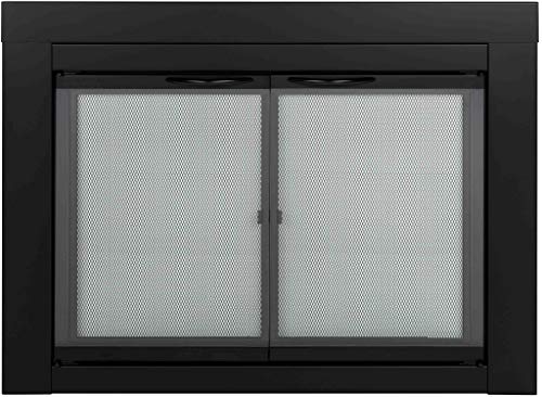 Glass Door Fire Screen for Wood Burning Fireplaces