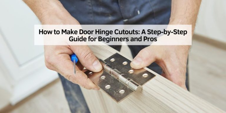 How to Make Door Hinge Cutouts