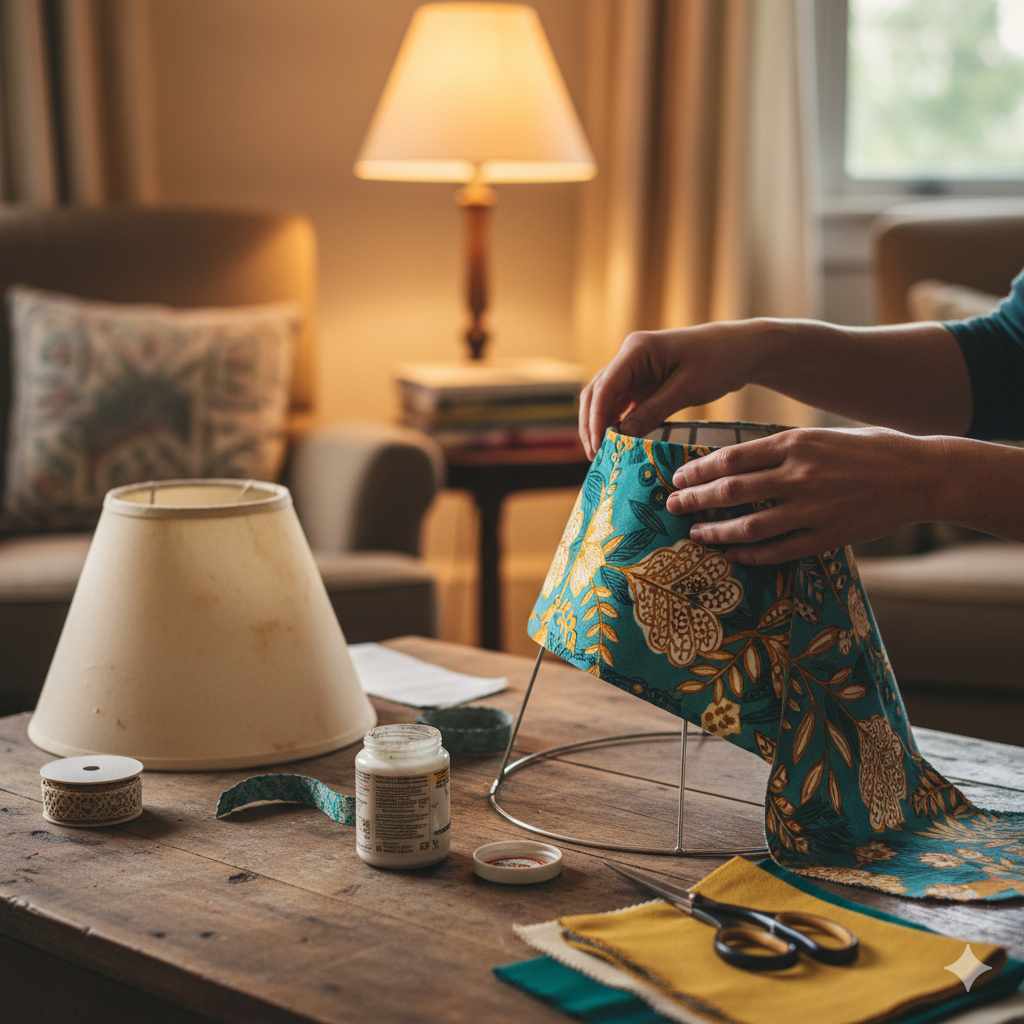 How to Cover a Lampshade with Fabric