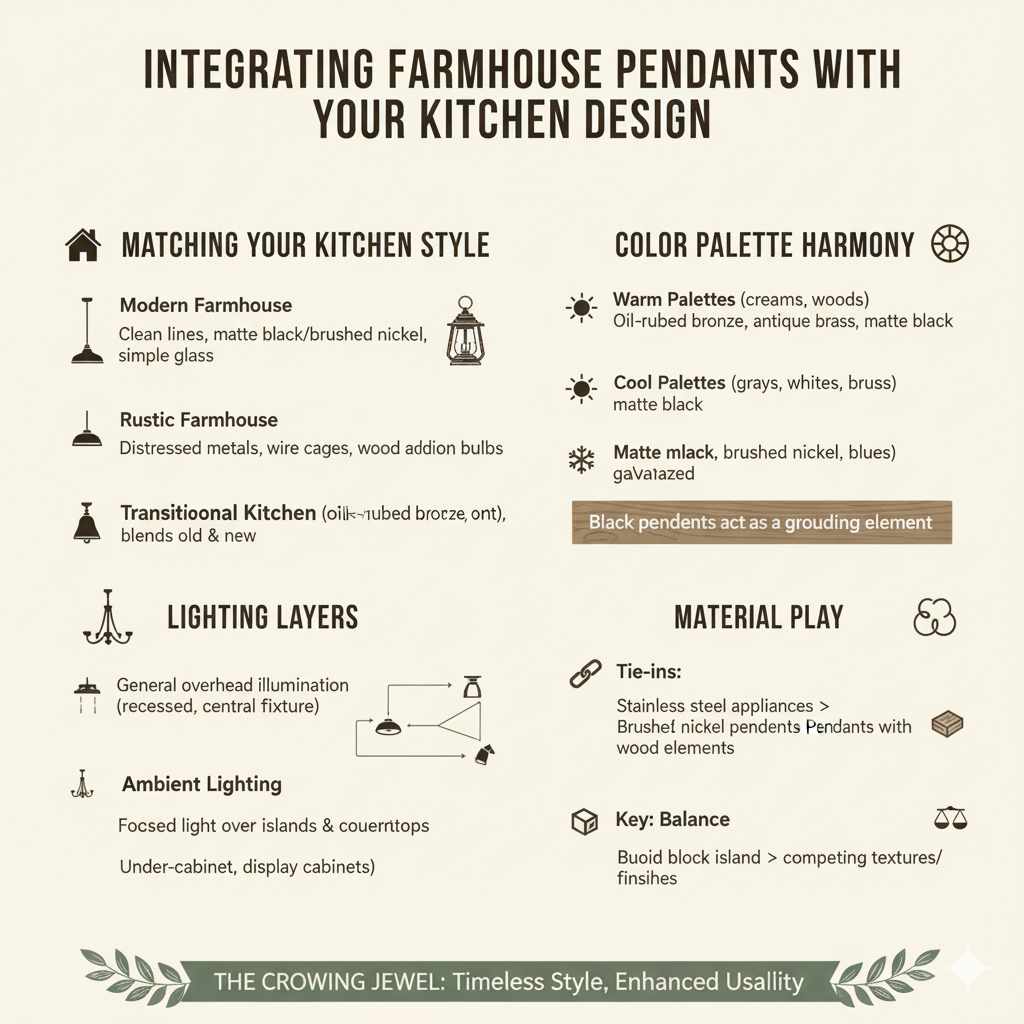 Integrating Farmhouse Pendants with Your Kitchen Design