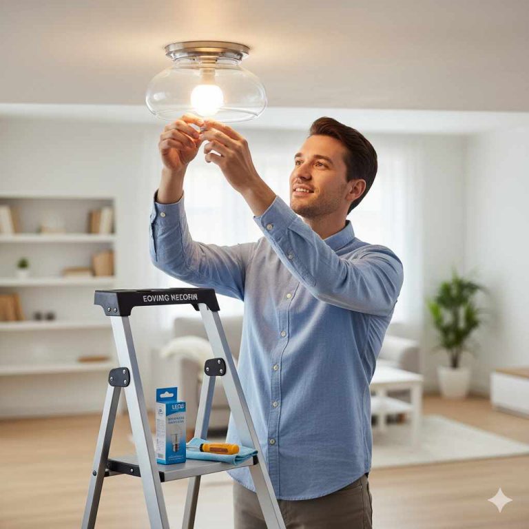 how to replace light bulb in ceiling fixture