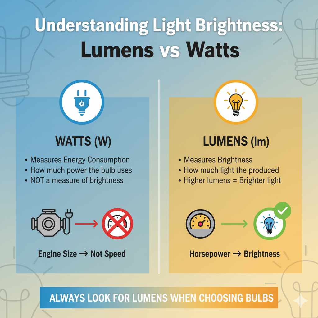 Understanding Light Brightness: Lumens vs. Watts