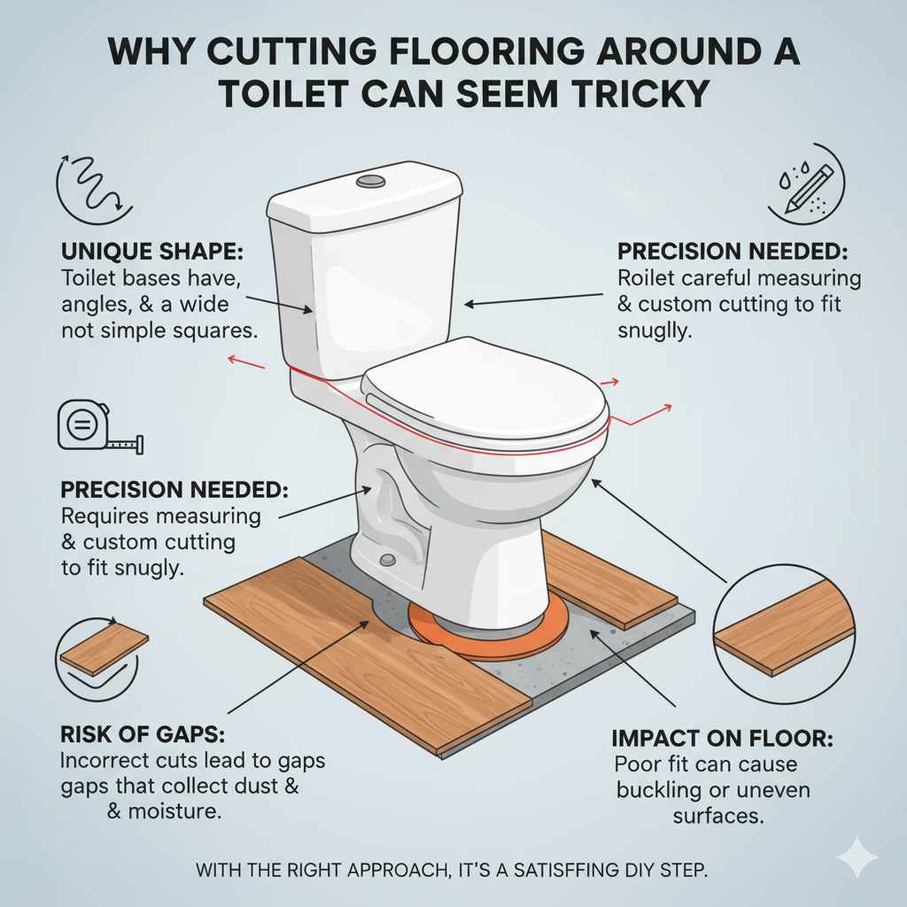 Why Cutting Flooring Around a Toilet Can Seem Tricky