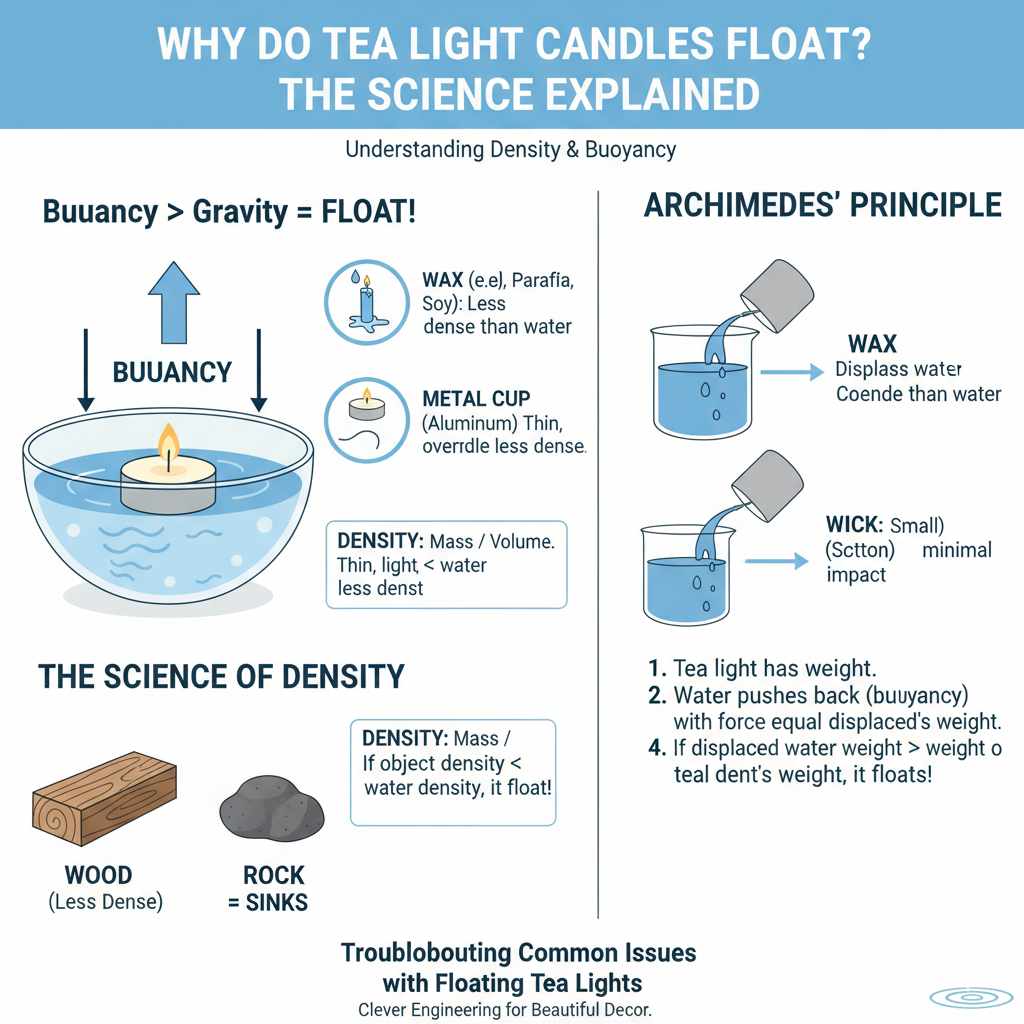 Why Do Tea Light Candles Float? The Science Explained