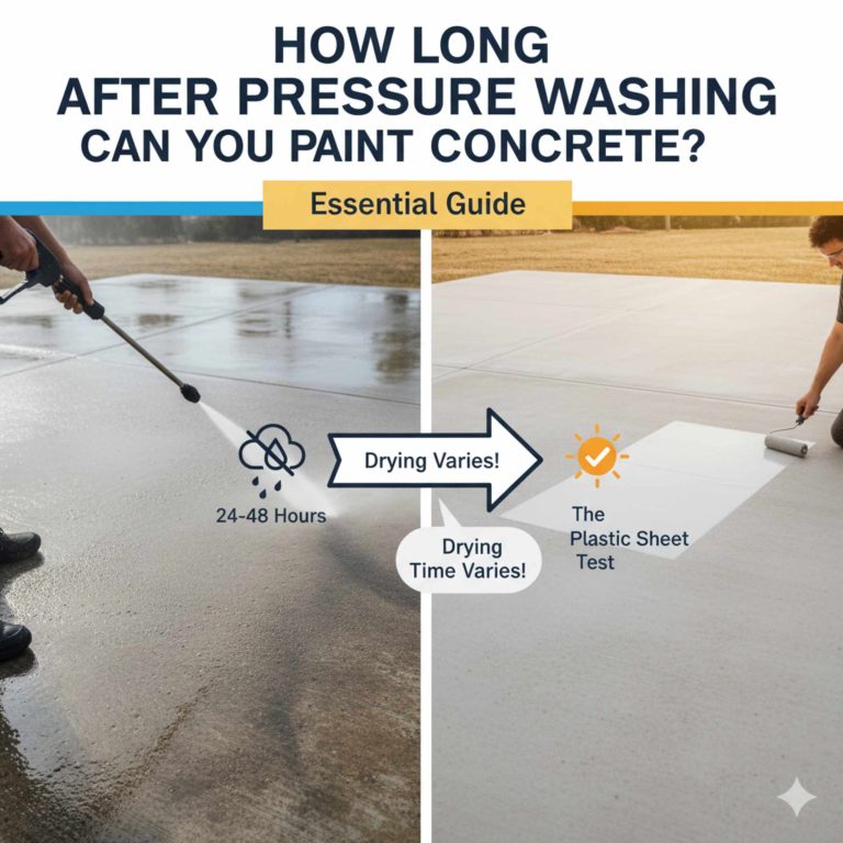 How Long After Pressure Washing Can You Paint Concrete ?