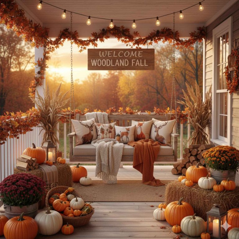How To Decorate Your Outside Porch Woodland Fall Style