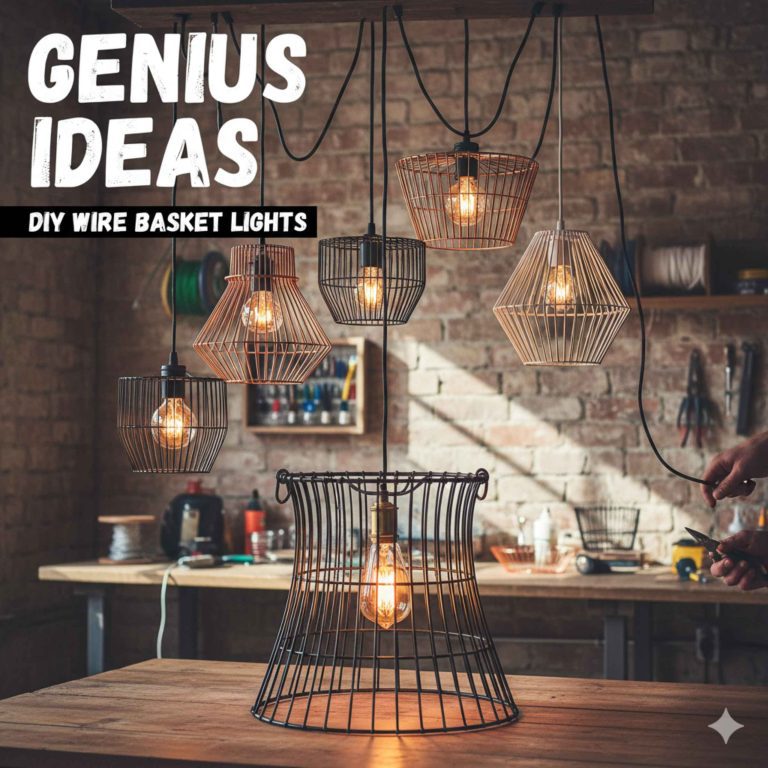 How to Make Light Fixture From Wire Baskets