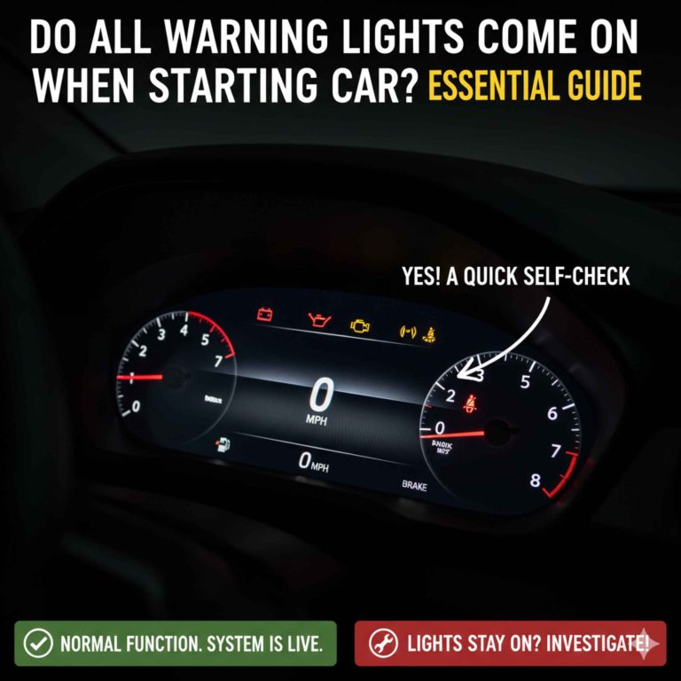 Do All Warning Lights Come On When Starting Car