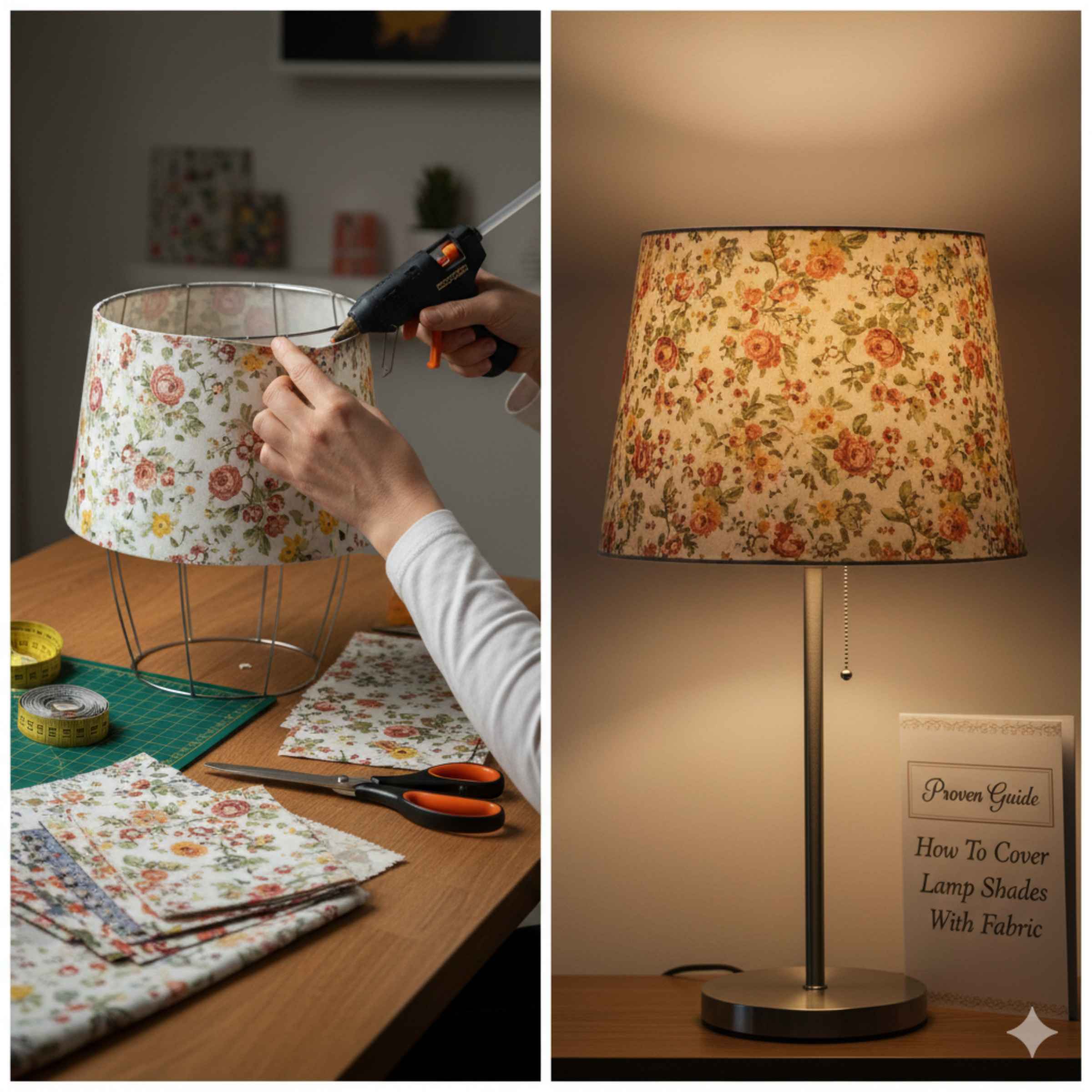 How To Cover Lamp Shades With Fabric